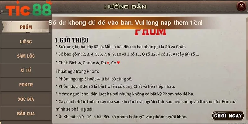 Quy trình các bước tham gia vào ván bài tại TIC88 Quy trình các bước tham gia vào ván bài tại TIC88