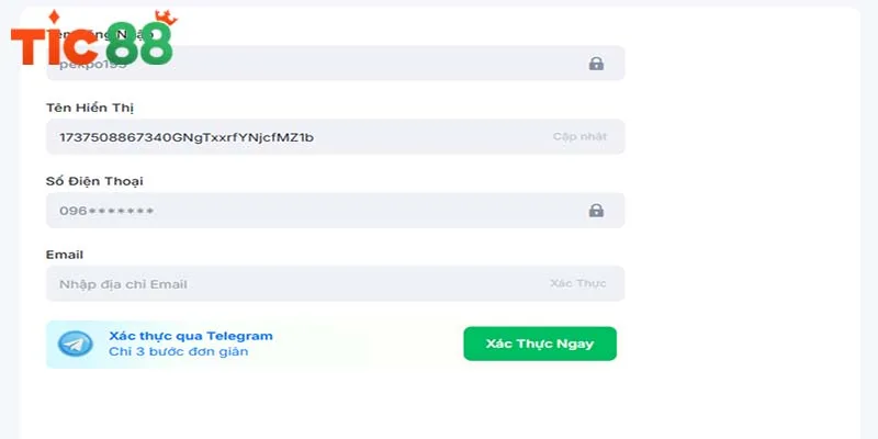 Trước khi rút tiền TIC88 bạn cần xác minh tài khoản Trước khi rút tiền TIC88 bạn cần xác minh tài khoản